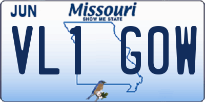 MO license plate VL1G0W