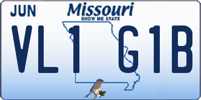 MO license plate VL1G1B