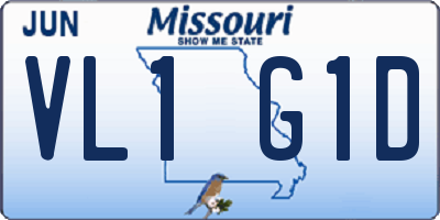 MO license plate VL1G1D