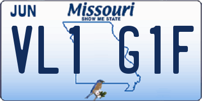MO license plate VL1G1F