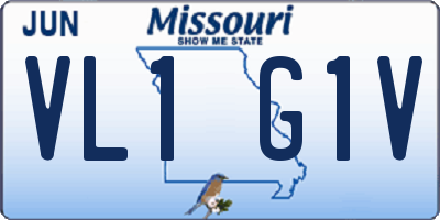 MO license plate VL1G1V