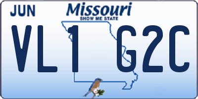 MO license plate VL1G2C