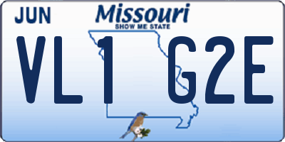 MO license plate VL1G2E