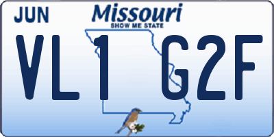 MO license plate VL1G2F