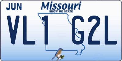 MO license plate VL1G2L