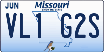 MO license plate VL1G2S