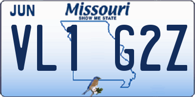 MO license plate VL1G2Z