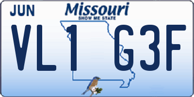 MO license plate VL1G3F