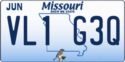 MO license plate VL1G3Q