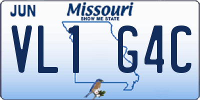 MO license plate VL1G4C