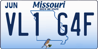 MO license plate VL1G4F