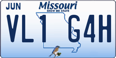 MO license plate VL1G4H