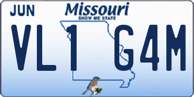 MO license plate VL1G4M