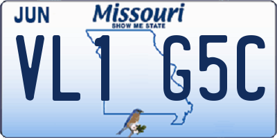 MO license plate VL1G5C