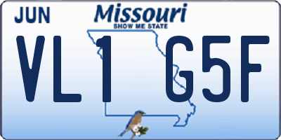 MO license plate VL1G5F