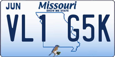MO license plate VL1G5K