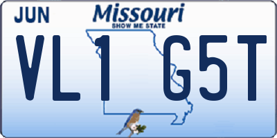 MO license plate VL1G5T
