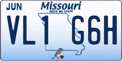 MO license plate VL1G6H