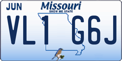 MO license plate VL1G6J