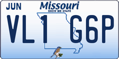 MO license plate VL1G6P