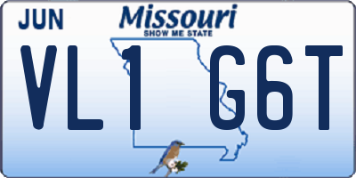 MO license plate VL1G6T
