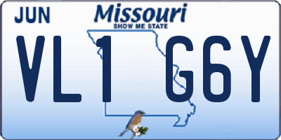 MO license plate VL1G6Y