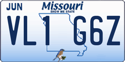 MO license plate VL1G6Z