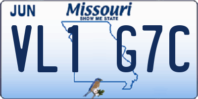 MO license plate VL1G7C