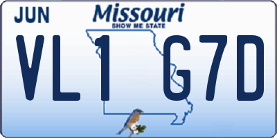 MO license plate VL1G7D
