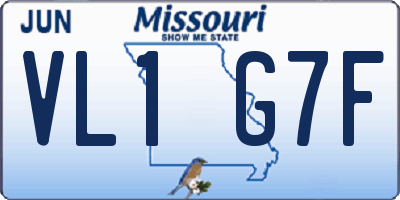 MO license plate VL1G7F