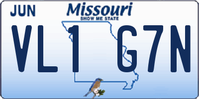 MO license plate VL1G7N
