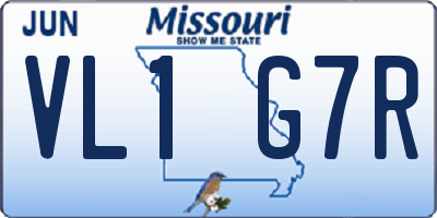 MO license plate VL1G7R