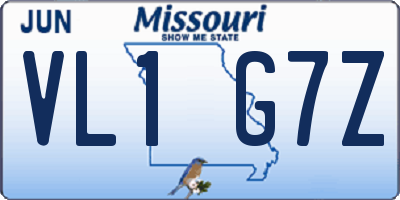 MO license plate VL1G7Z