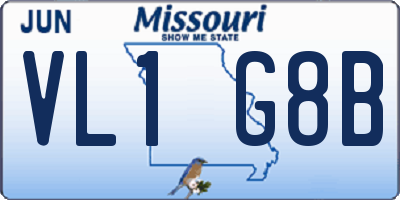 MO license plate VL1G8B