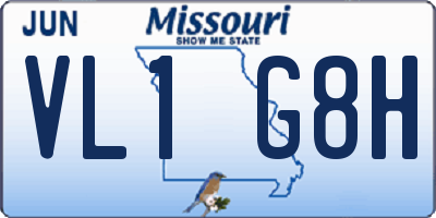 MO license plate VL1G8H