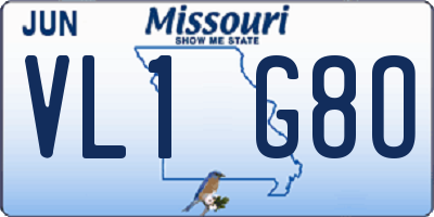 MO license plate VL1G8O