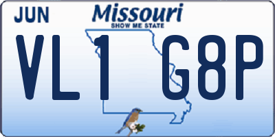 MO license plate VL1G8P