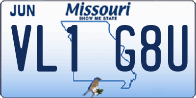 MO license plate VL1G8U