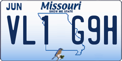 MO license plate VL1G9H