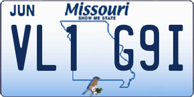 MO license plate VL1G9I