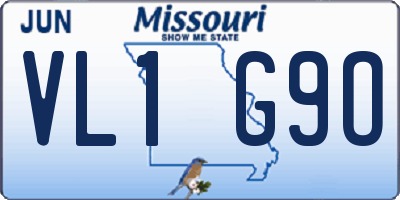 MO license plate VL1G9O