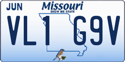 MO license plate VL1G9V