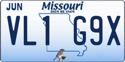 MO license plate VL1G9X