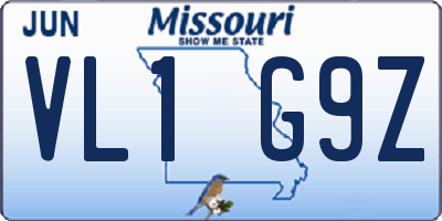 MO license plate VL1G9Z