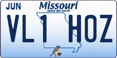 MO license plate VL1H0Z
