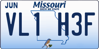 MO license plate VL1H3F