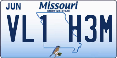 MO license plate VL1H3M