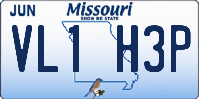 MO license plate VL1H3P