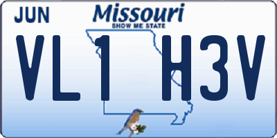 MO license plate VL1H3V