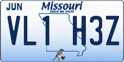 MO license plate VL1H3Z